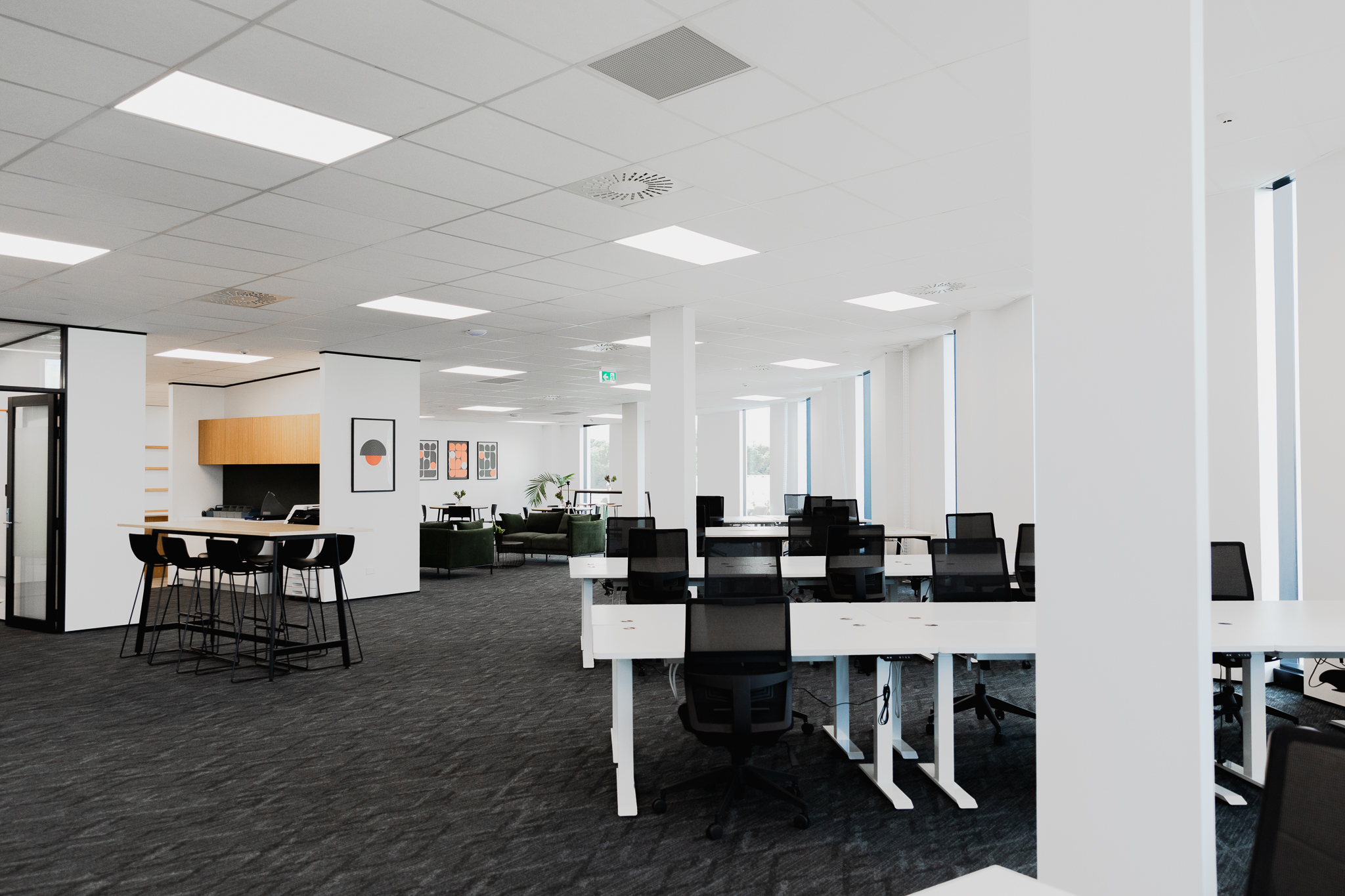 Open coworking workspace at Q Space